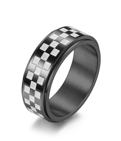 方格旗旋轉戒指