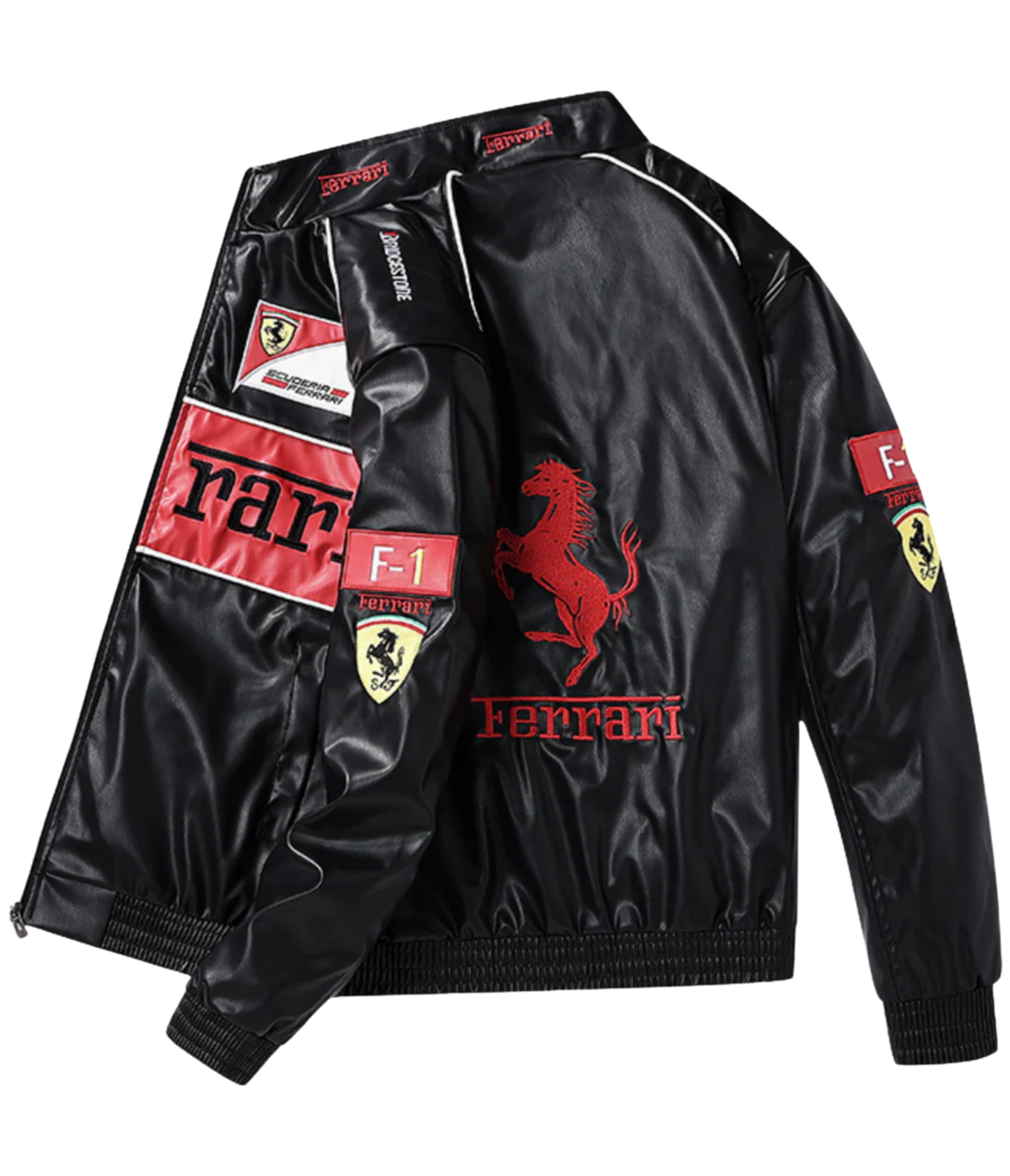 Ferrari F1 經典皮革外套 – 紅色款