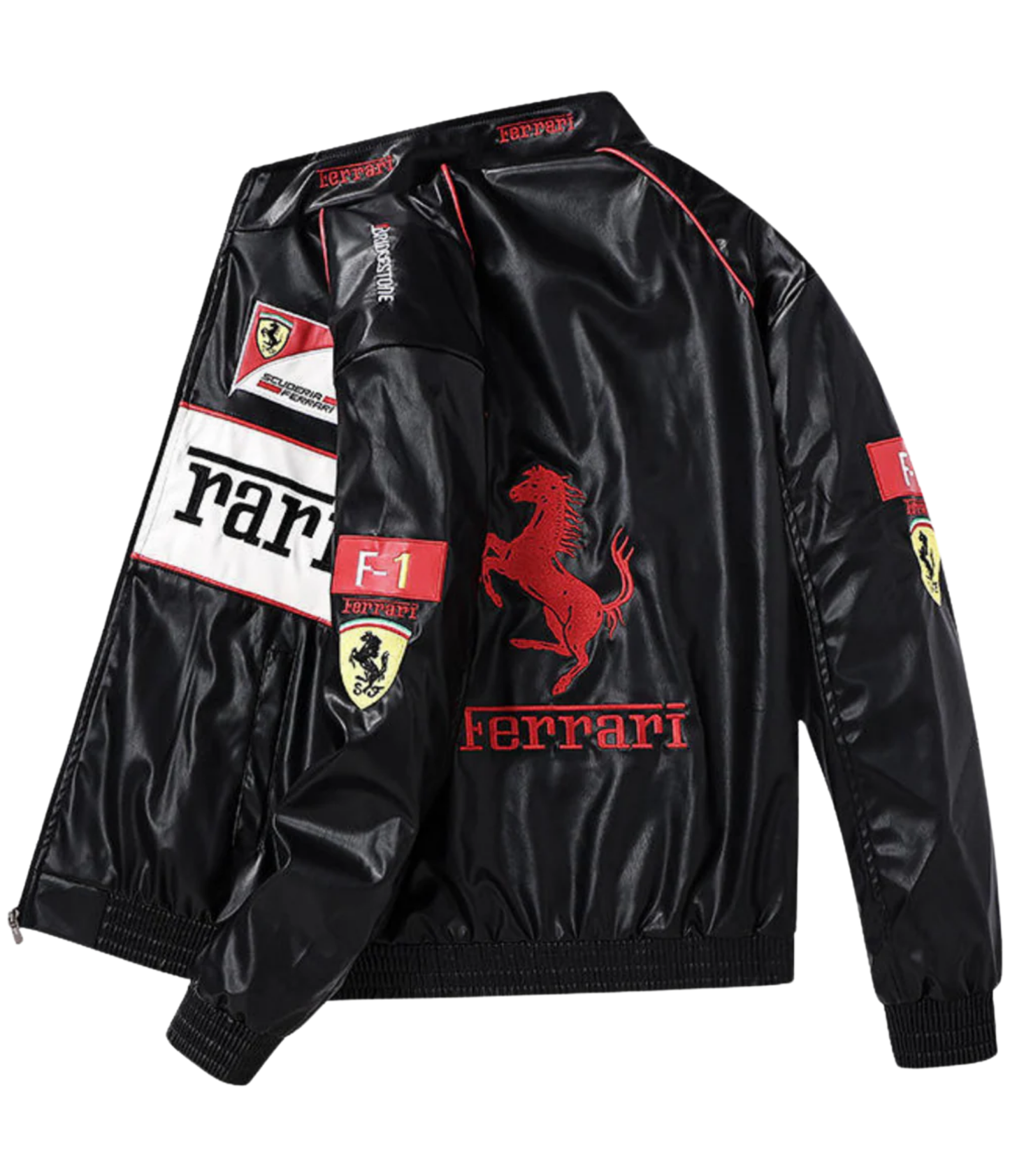 Ferrari F1 經典皮革外套 – 白色款