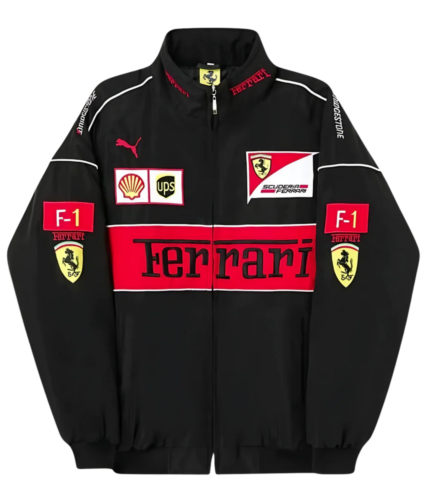 Ferrari F1 經典賽車外套 - 黑色款